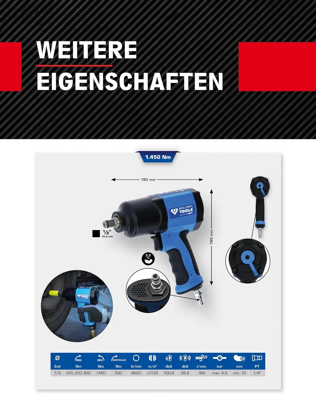BT160100 1/2 inch pneumatische - Pneumatic Impact Wrench recensie en prijs