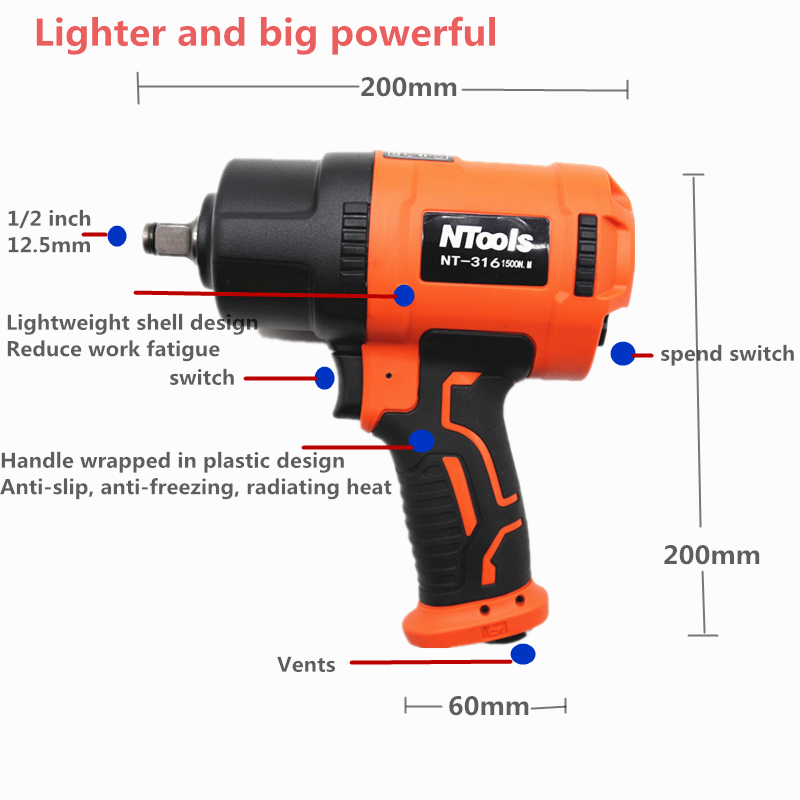 1500NM Impact Pneumatische Sle - Pneumatic Impact Wrench recensie en prijs
