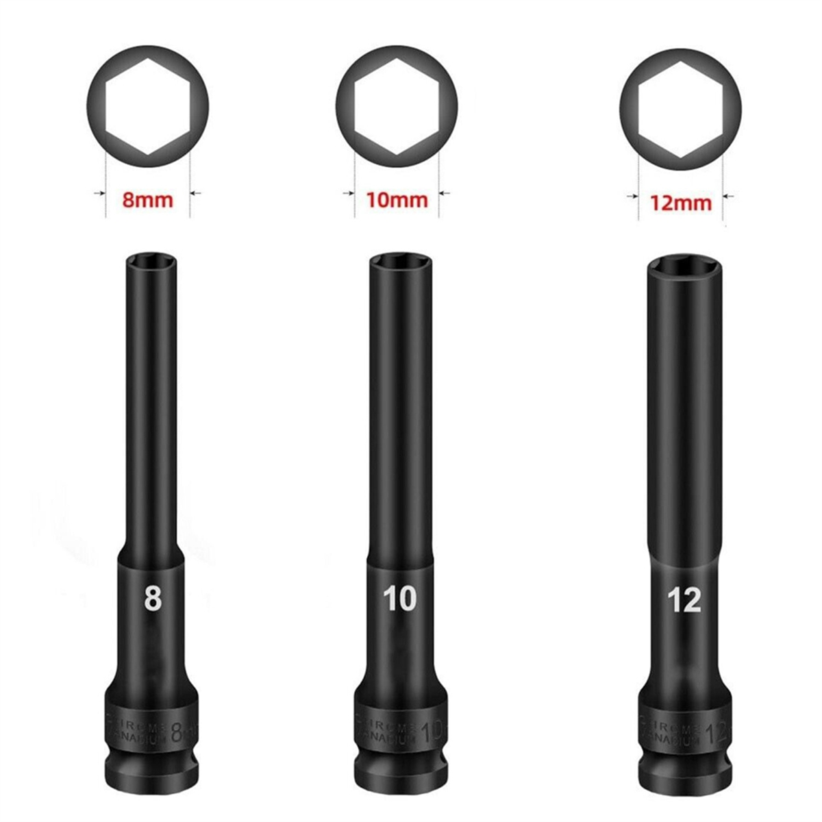 A002 3PCS 1/2 Drive Hex Socket - Pneumatic Impact Wrench recensie en prijs